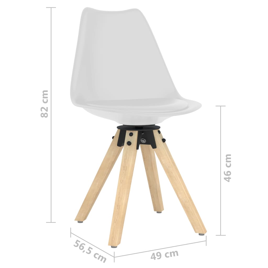 vidaXL Eetkamerstoelen draaibaar 2 st PP wit
