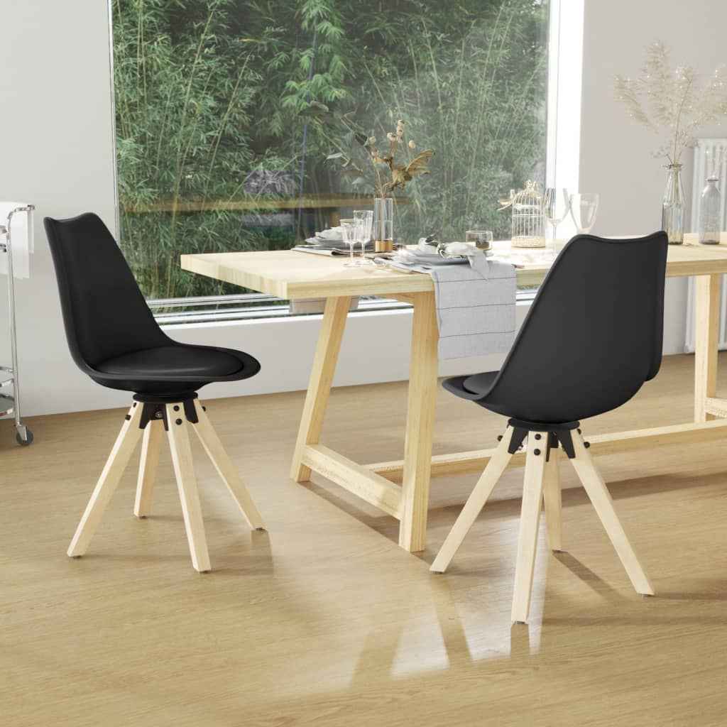 vidaXL Eetkamerstoelen draaibaar 2 st PP wit