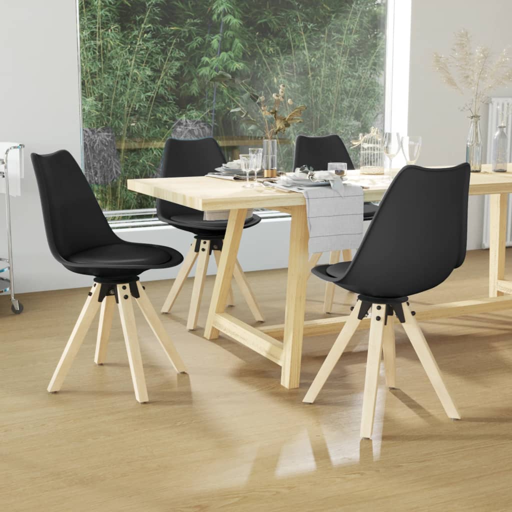 vidaXL Eetkamerstoelen draaibaar 2 st PP wit