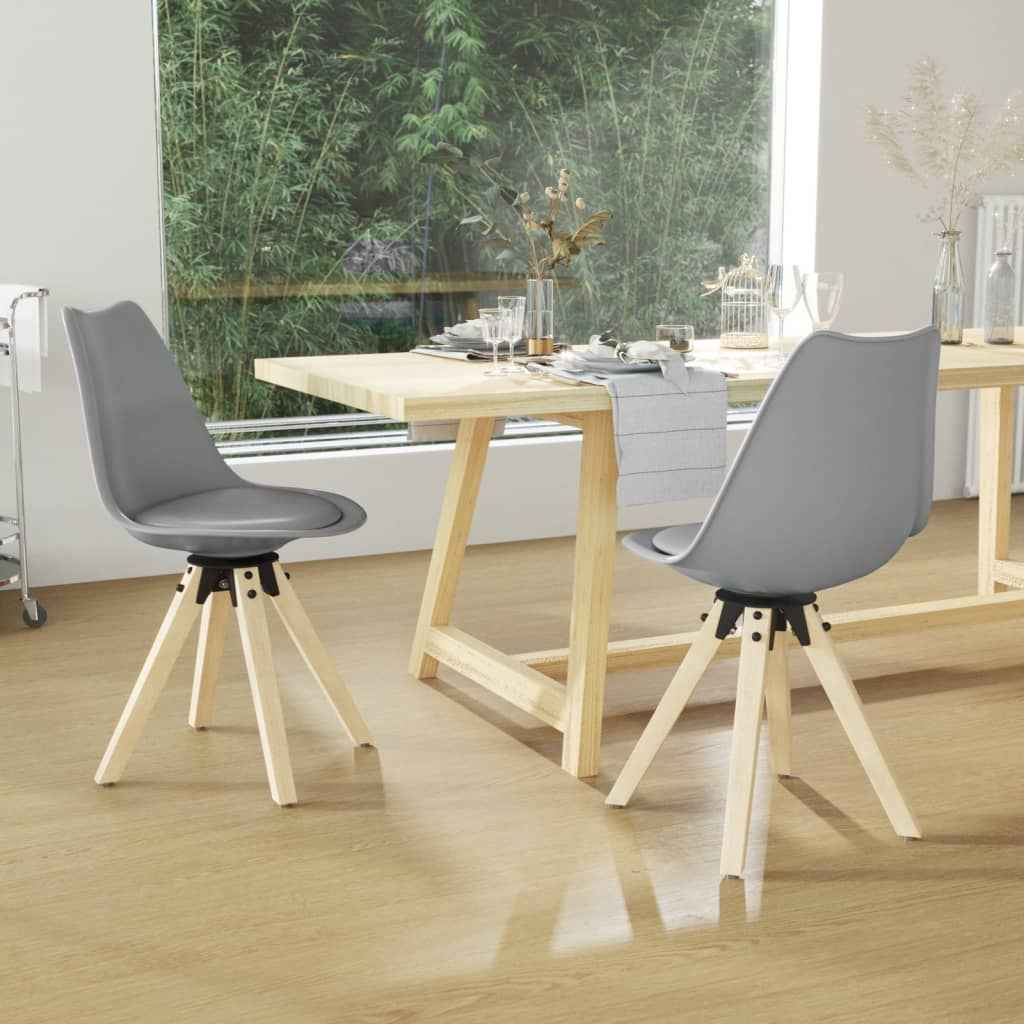 vidaXL Eetkamerstoelen draaibaar 2 st PP wit
