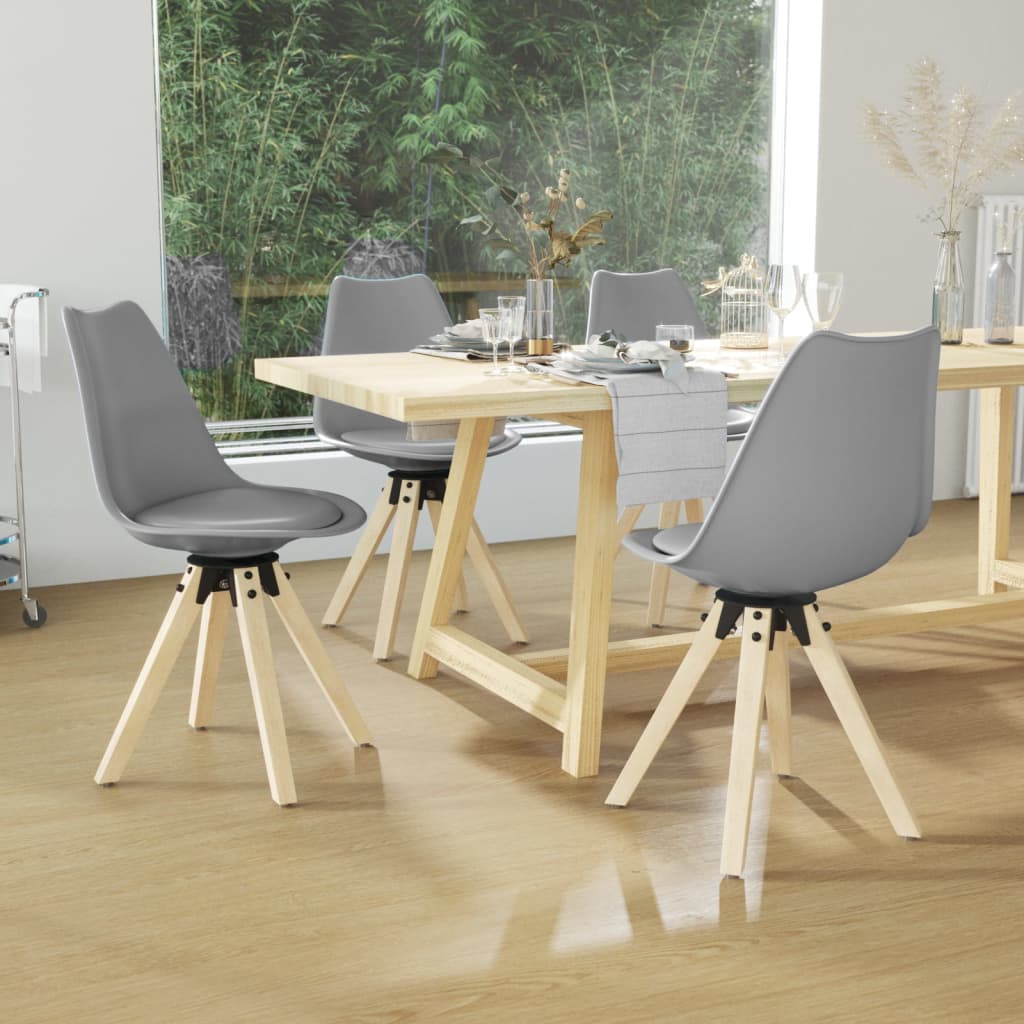 vidaXL Eetkamerstoelen draaibaar 2 st PP wit
