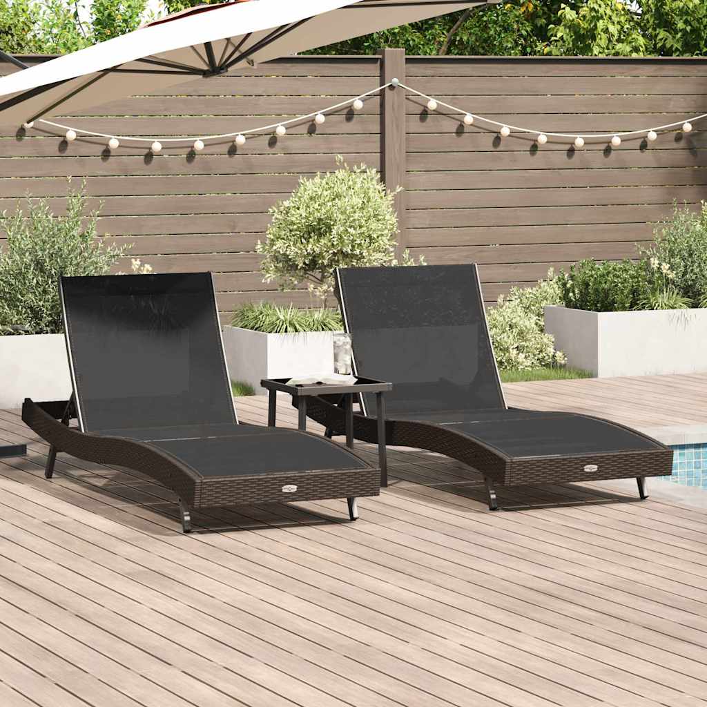vidaXL Tuin Sofa Set 3 pcs Zwart 40 x 40 x 40.5 cm poly rattan