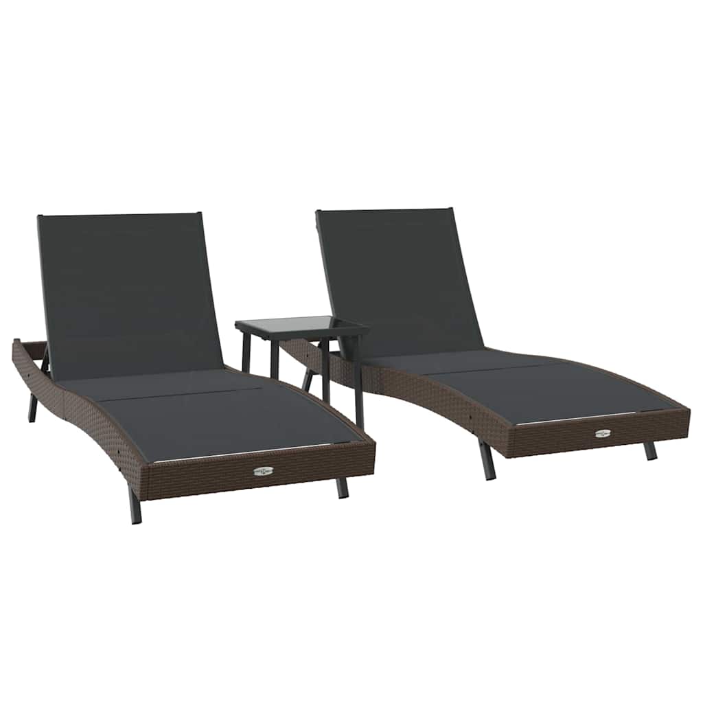 vidaXL Tuin Sofa Set 3 pcs Zwart 40 x 40 x 40.5 cm poly rattan