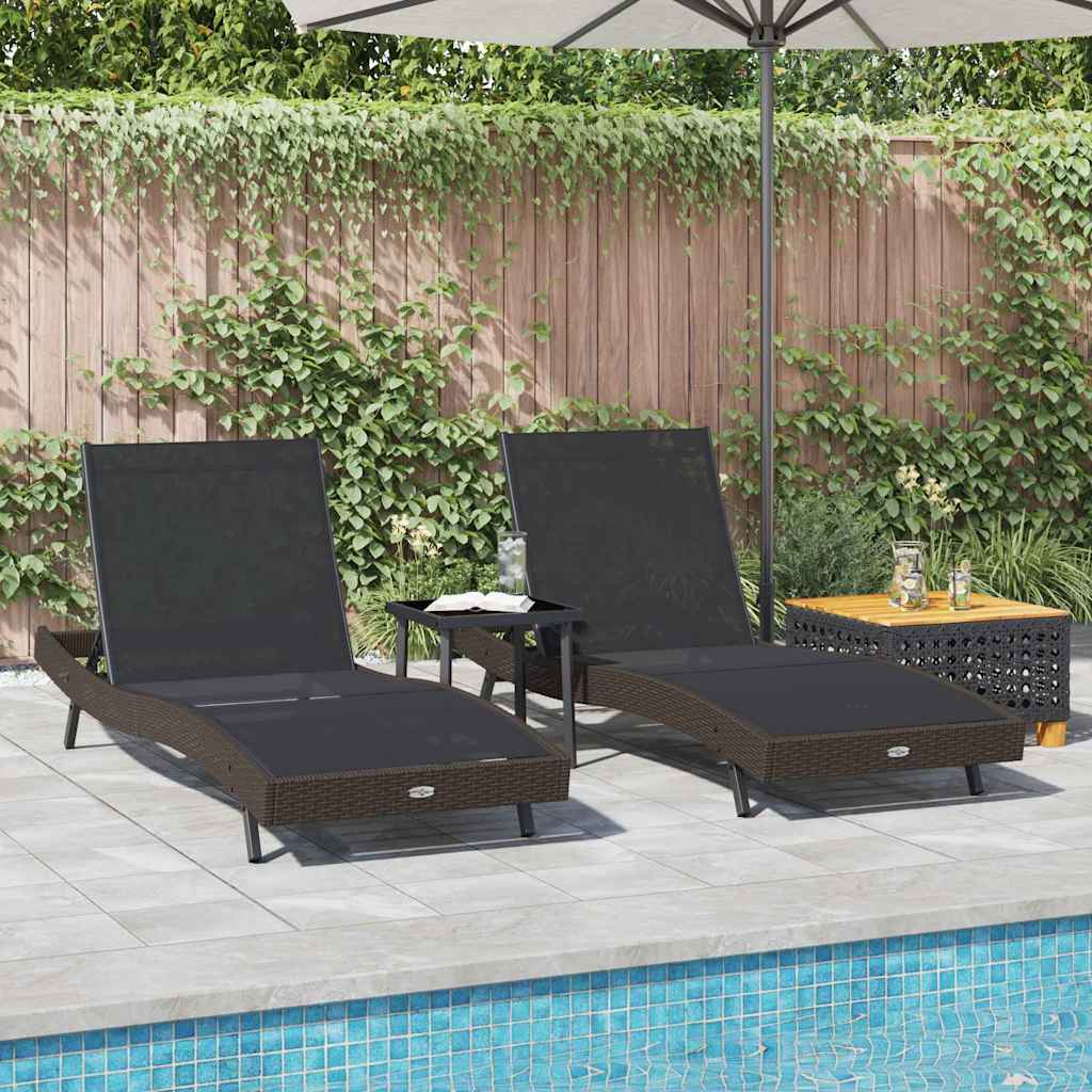 vidaXL Tuin Sofa Set 3 pcs Zwart 40 x 40 x 40.5 cm poly rattan