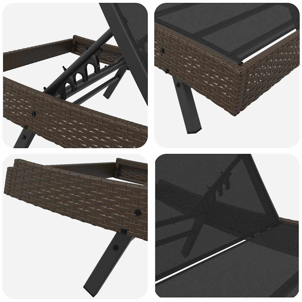 vidaXL Tuin Sofa Set 3 pcs Zwart 40 x 40 x 40.5 cm poly rattan