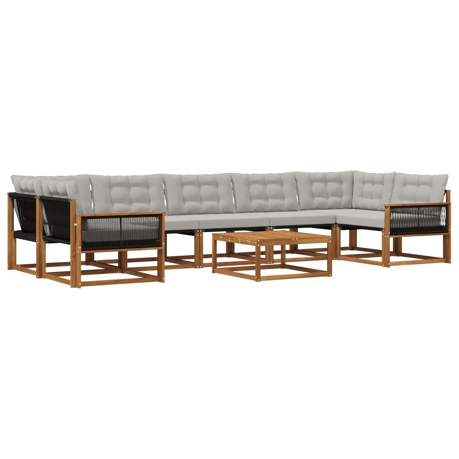 vidaXL Buiten bankenset met kussen 8 pcs Natuurlijk en Crème