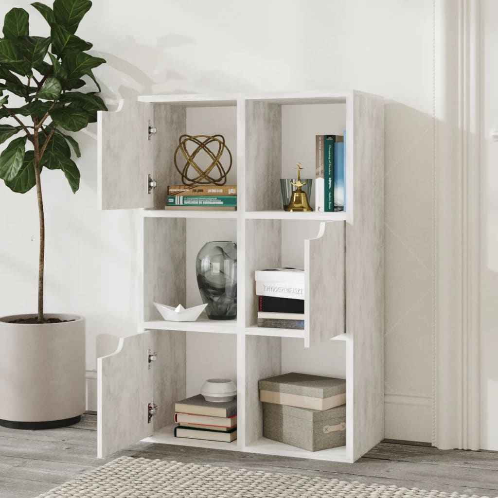 vidaXL Boekenkast 60x27,5x88 cm bewerkt hout betongrijs