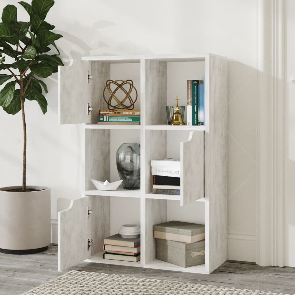 vidaXL Boekenkast 60x27,5x88 cm bewerkt hout betongrijs