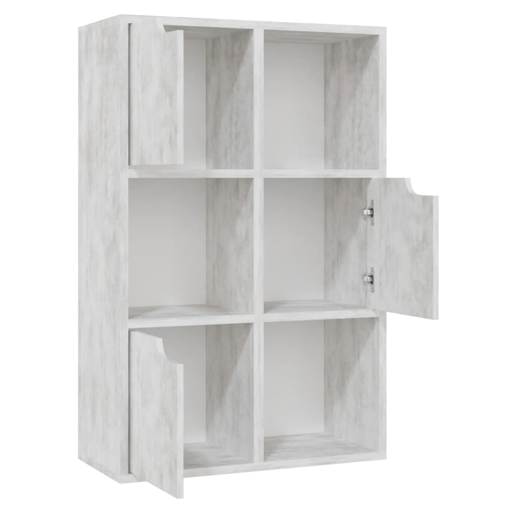 vidaXL Boekenkast 60x27,5x88 cm bewerkt hout betongrijs