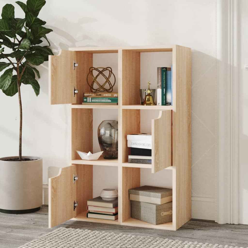 vidaXL Boekenkast 60x27,5x88 cm bewerkt hout betongrijs
