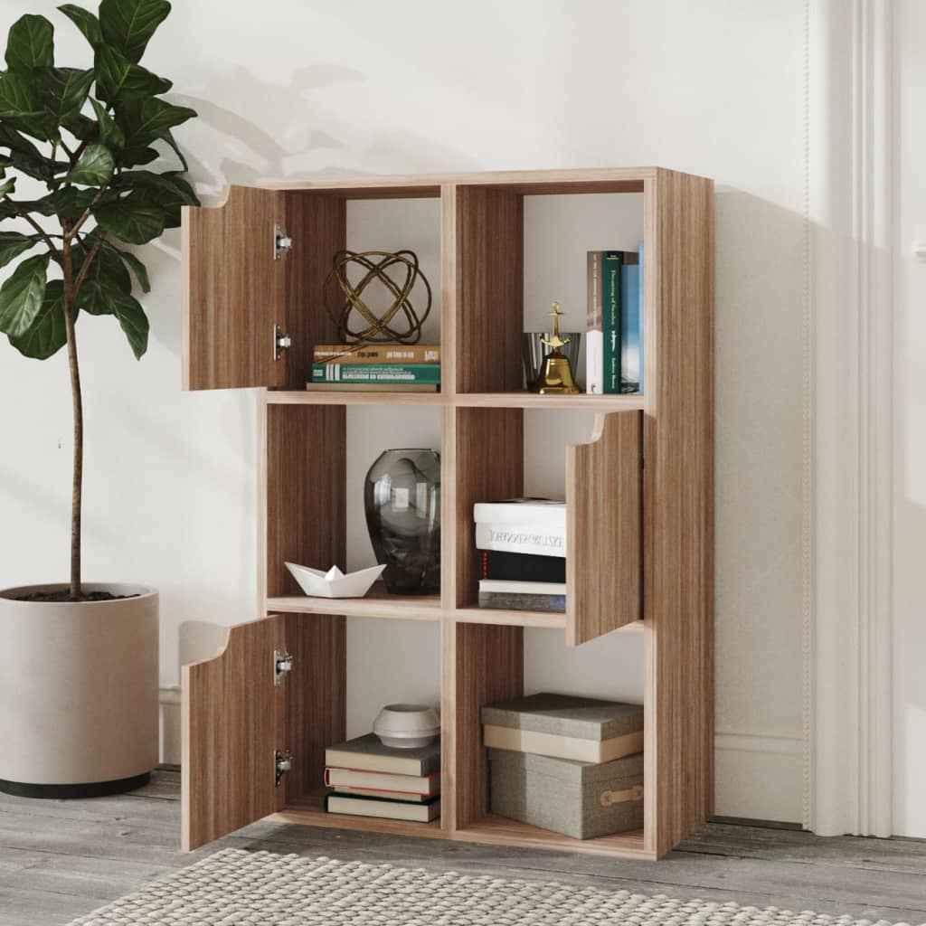vidaXL Boekenkast 60x27,5x88 cm bewerkt hout betongrijs