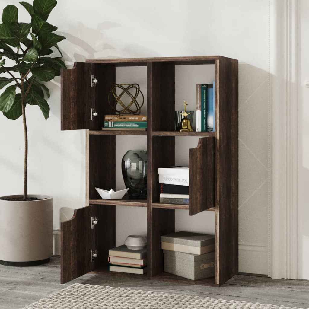 vidaXL Boekenkast 60x27,5x88 cm bewerkt hout betongrijs