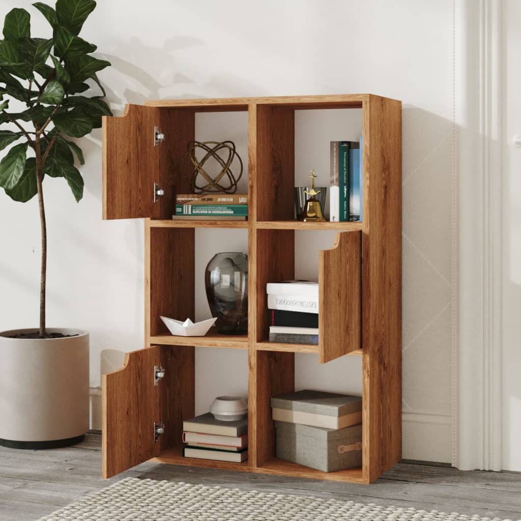 vidaXL Boekenkast 60x27,5x88 cm bewerkt hout betongrijs