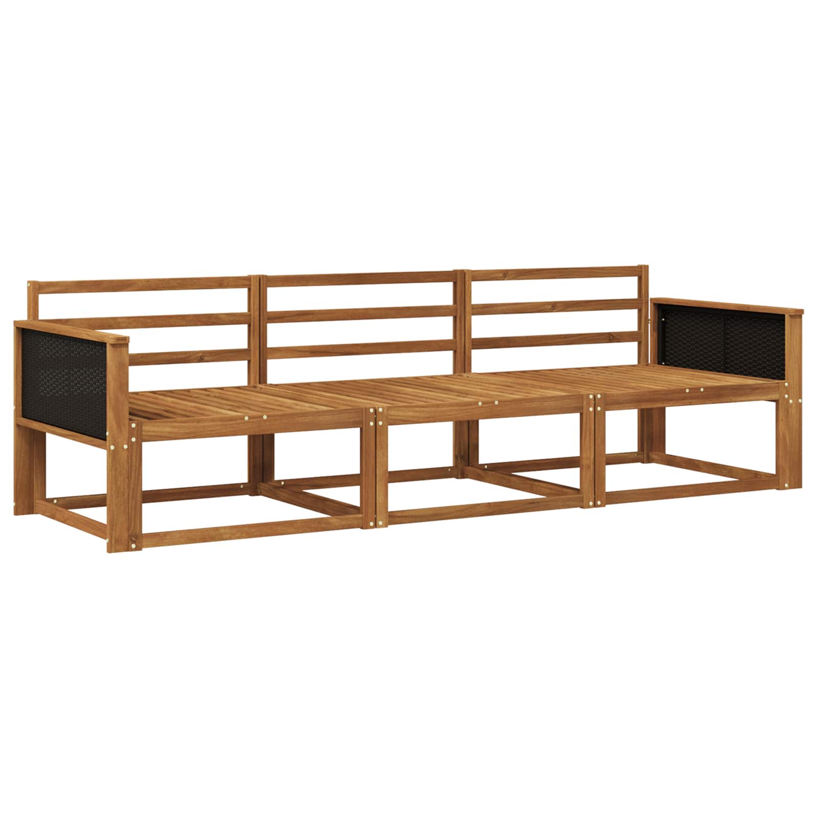 vidaXL Buiten bankenset 3 pcs Naturel Massief Acaciahout