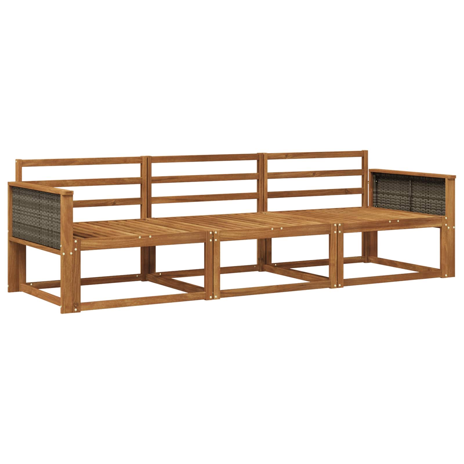 vidaXL Buiten bankenset 3 pcs Naturel Massief Acaciahout