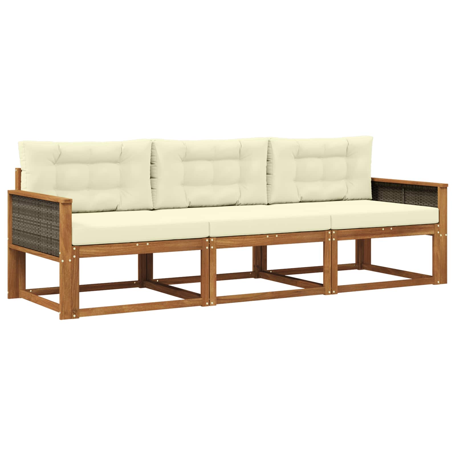 vidaXL Buiten bankenset 3 pcs Naturel Massief Acaciahout