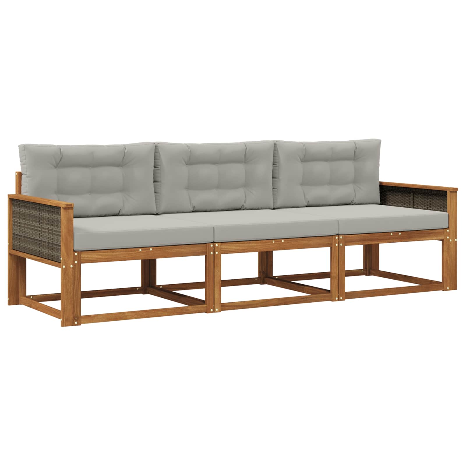 vidaXL Buiten bankenset 3 pcs Naturel Massief Acaciahout