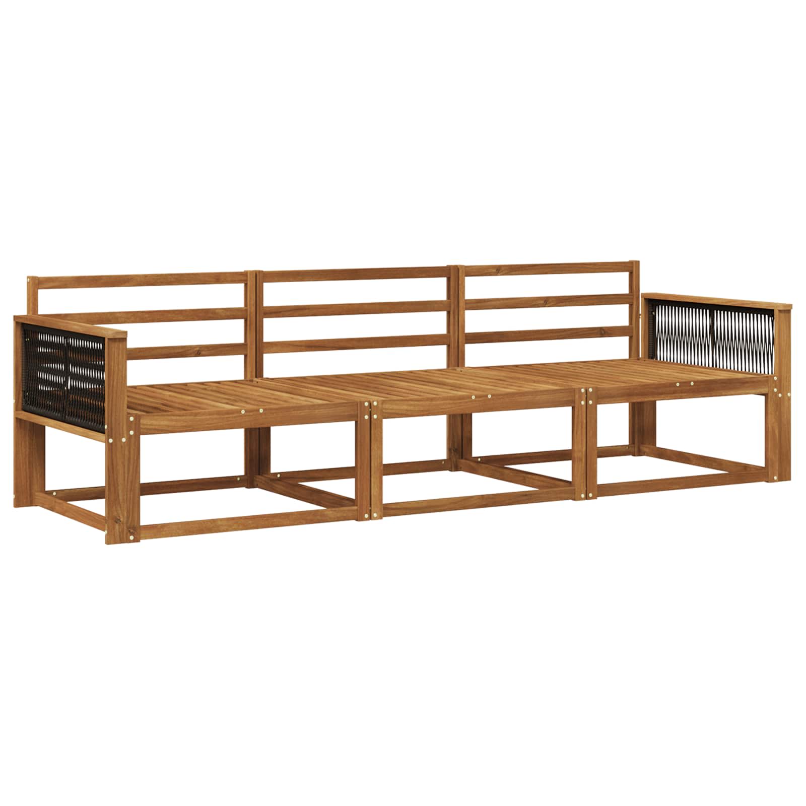 vidaXL Buiten bankenset 3 pcs Naturel Massief Acaciahout