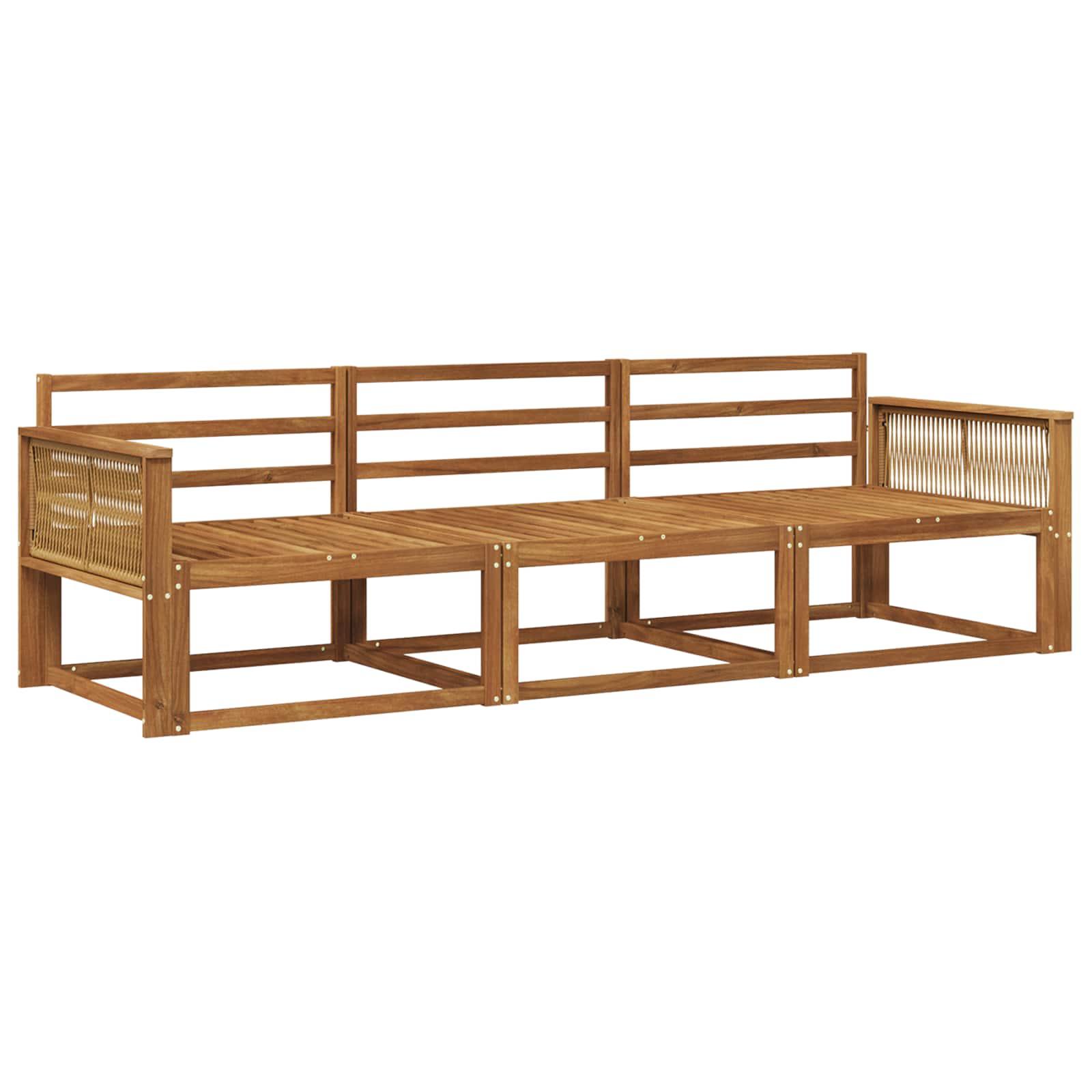 vidaXL Buiten bankenset 3 pcs Naturel Massief Acaciahout