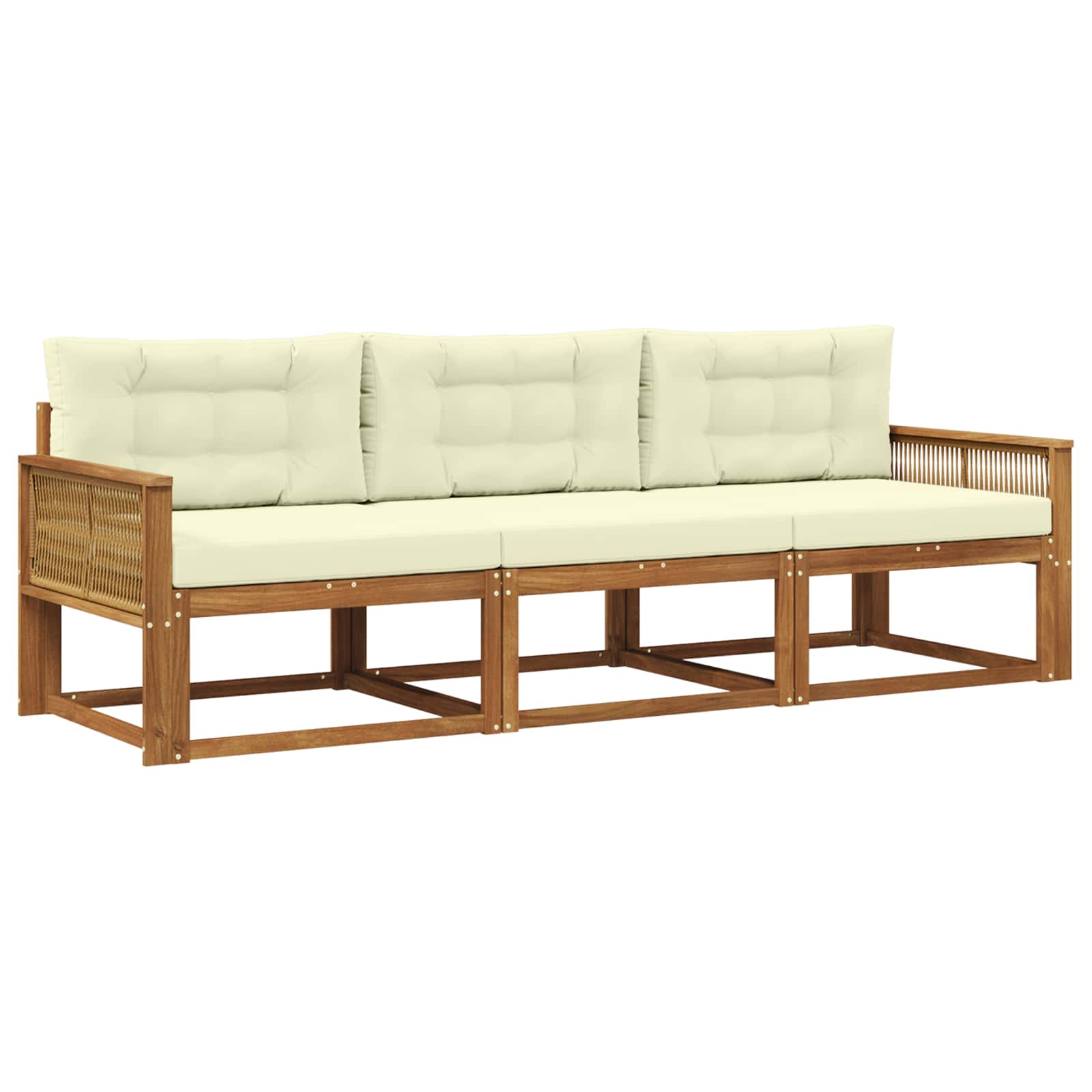 vidaXL Buiten bankenset 3 pcs Naturel Massief Acaciahout