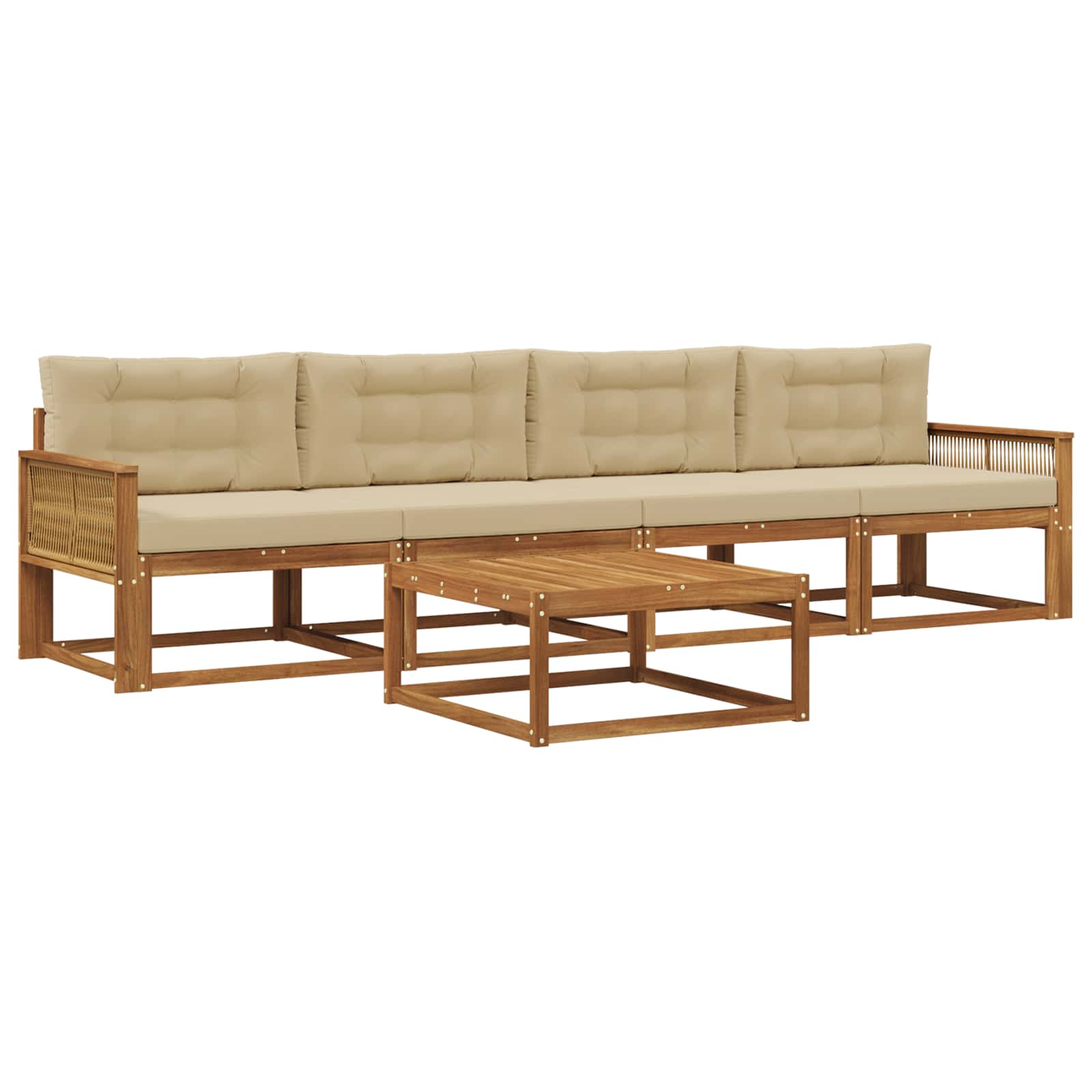 vidaXL Buiten bankenset 5 pcs Naturel Massief Acaciahout