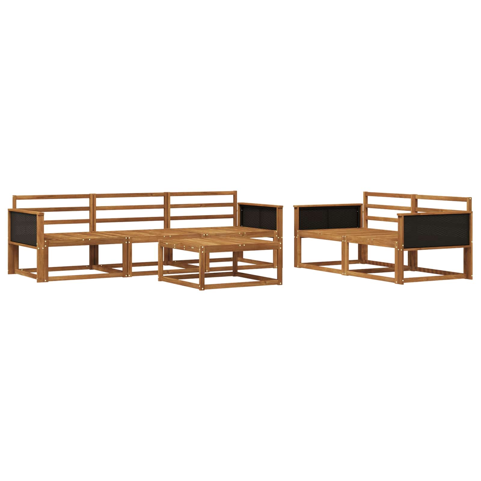 vidaXL Buiten bankenset 6 pcs Naturel Massief Acaciahout