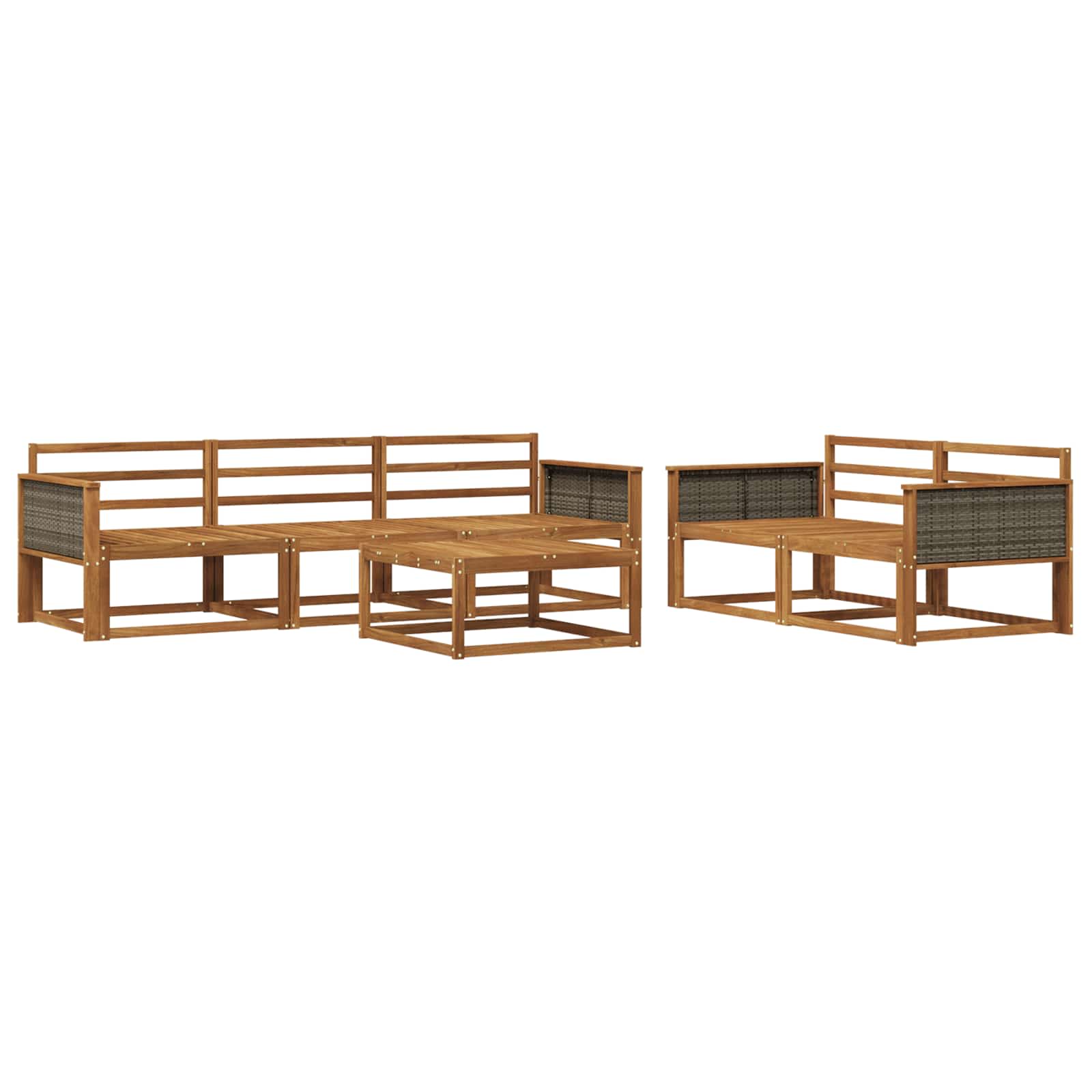 vidaXL Buiten bankenset 6 pcs Naturel Massief Acaciahout