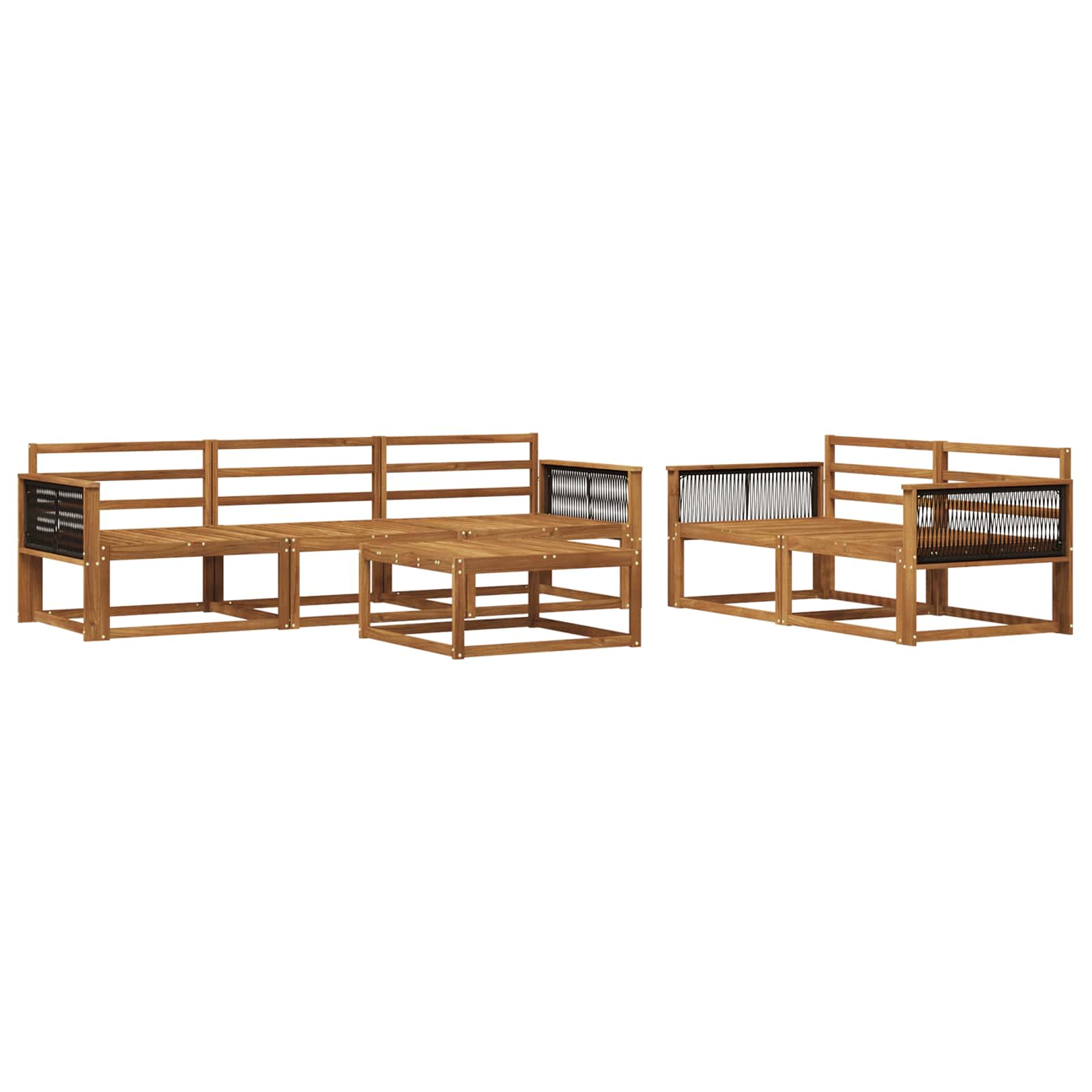 vidaXL Buiten bankenset 6 pcs Naturel Massief Acaciahout