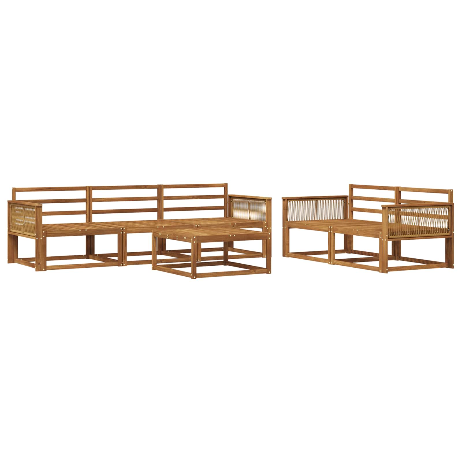 vidaXL Buiten bankenset 6 pcs Naturel Massief Acaciahout
