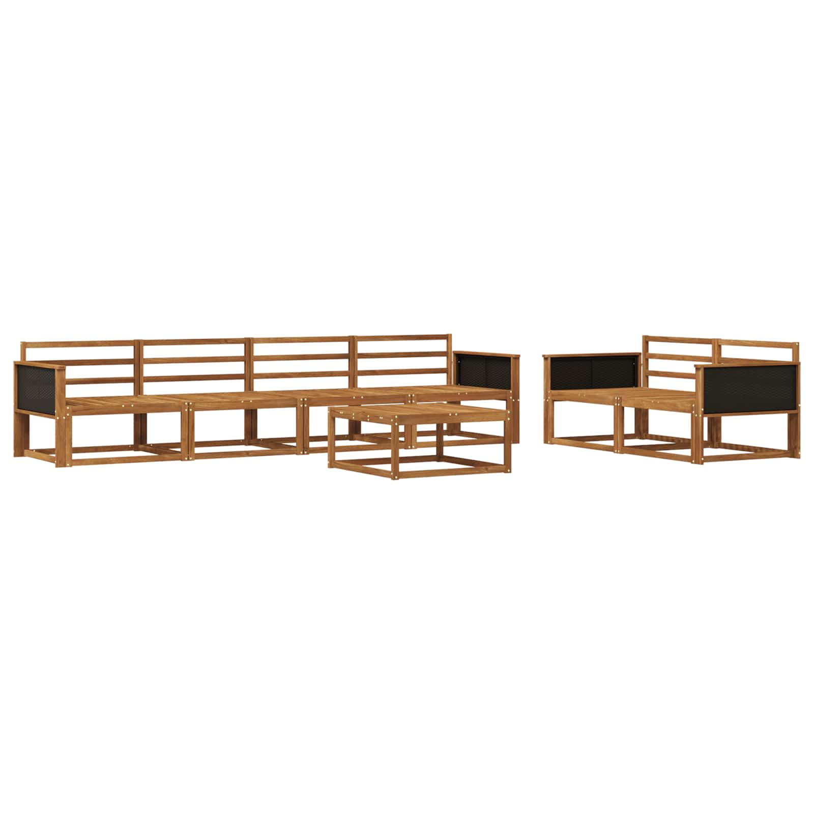 vidaXL Buiten bankenset 7 pcs Naturel Massief Acaciahout