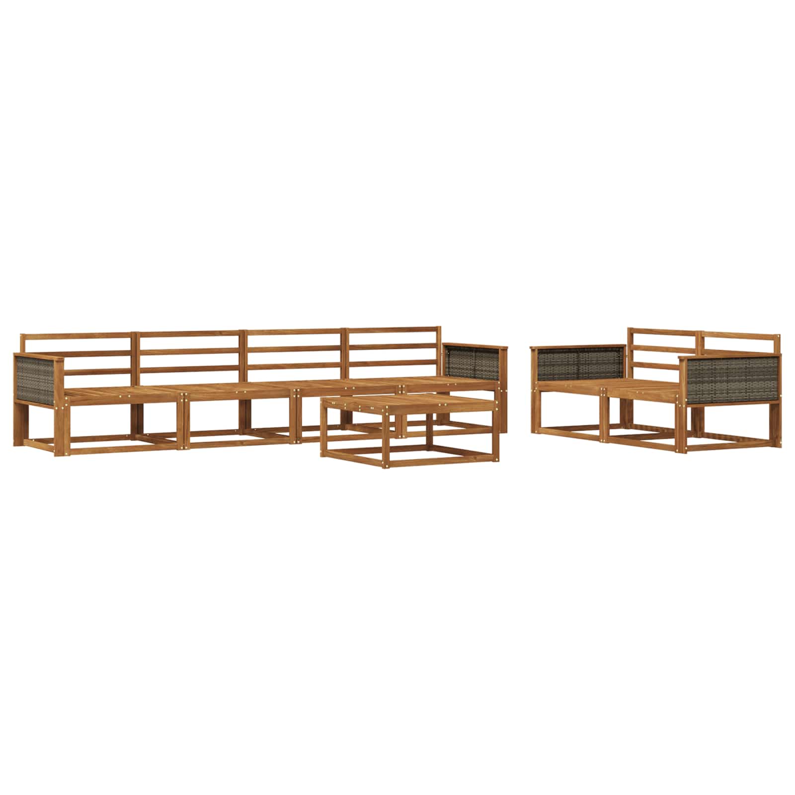 vidaXL Buiten bankenset 7 pcs Naturel Massief Acaciahout