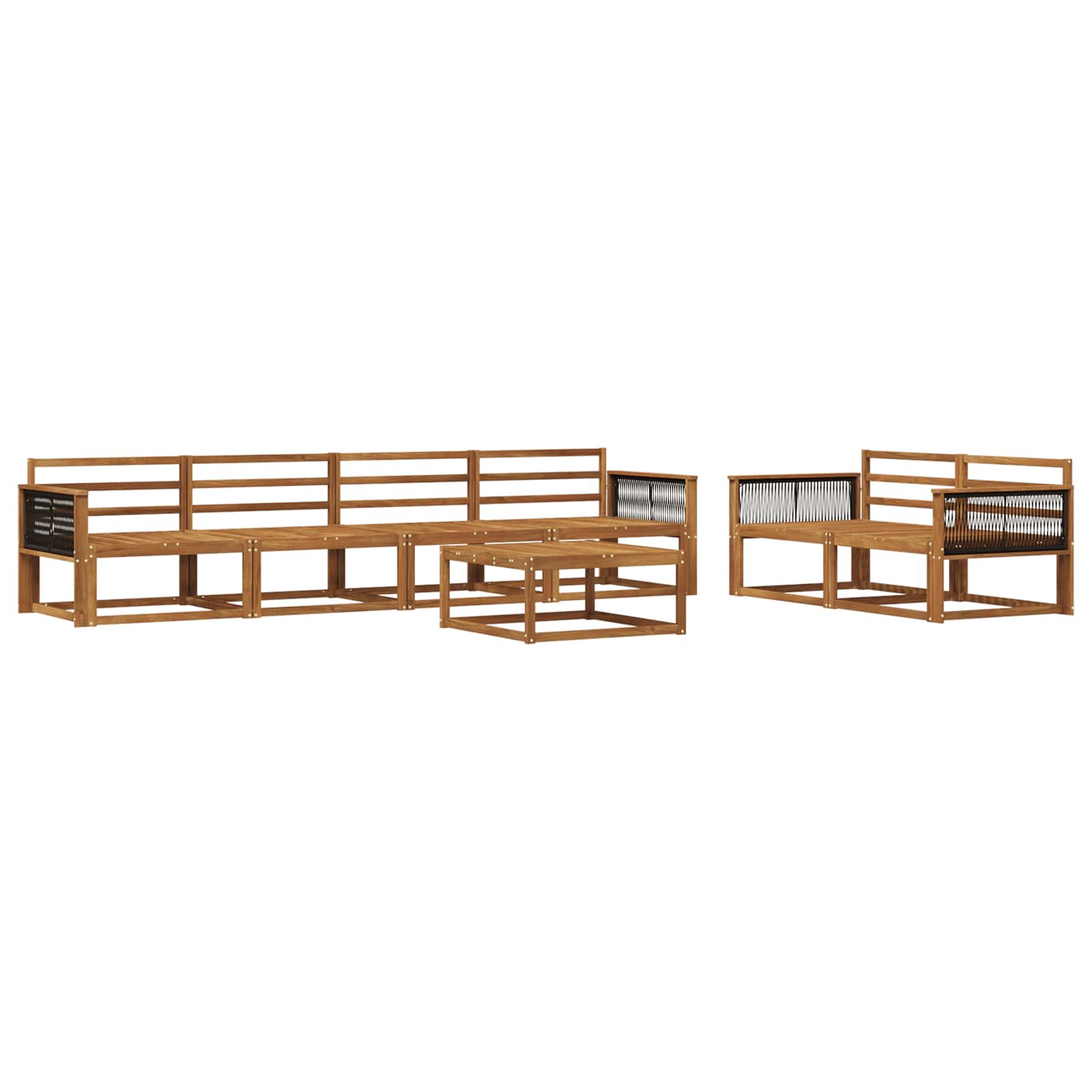 vidaXL Buiten bankenset 7 pcs Naturel Massief Acaciahout