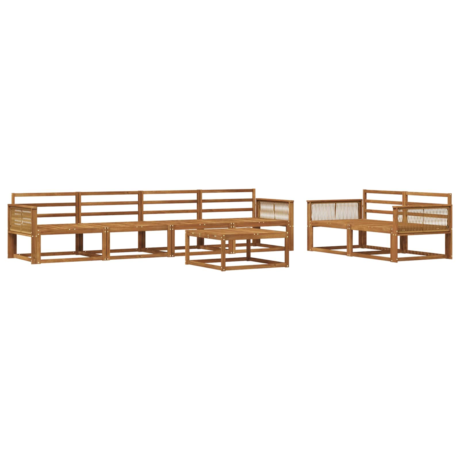 vidaXL Buiten bankenset 7 pcs Naturel Massief Acaciahout