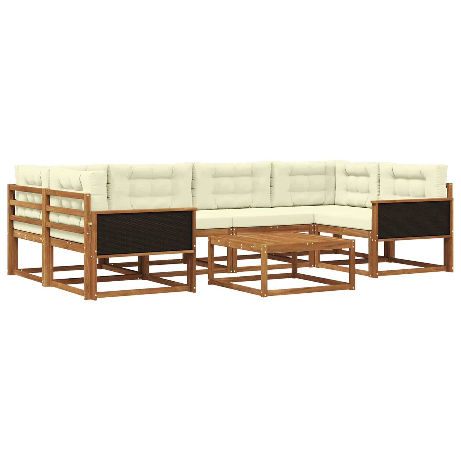 vidaXL Buiten bankenset 7 pcs Naturel Massief Acaciahout
