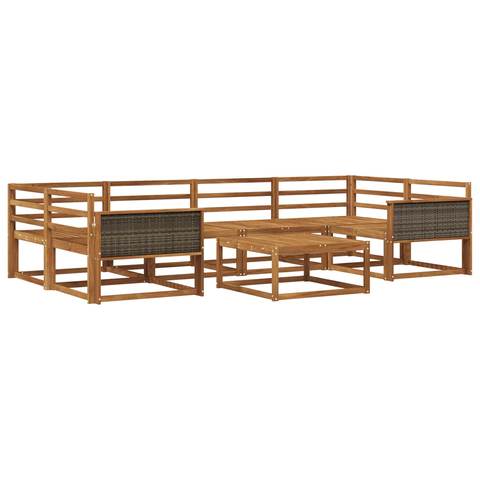 vidaXL Buiten bankenset 7 pcs Naturel Massief Acaciahout