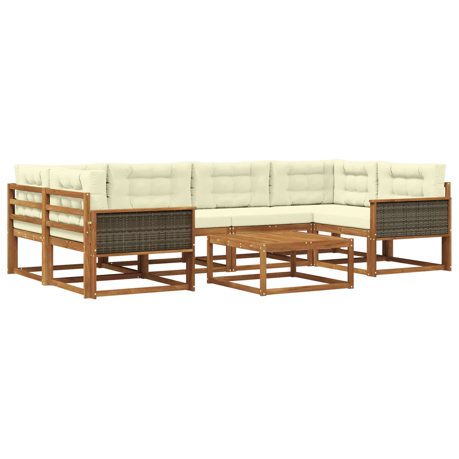 vidaXL Buiten bankenset 7 pcs Naturel Massief Acaciahout