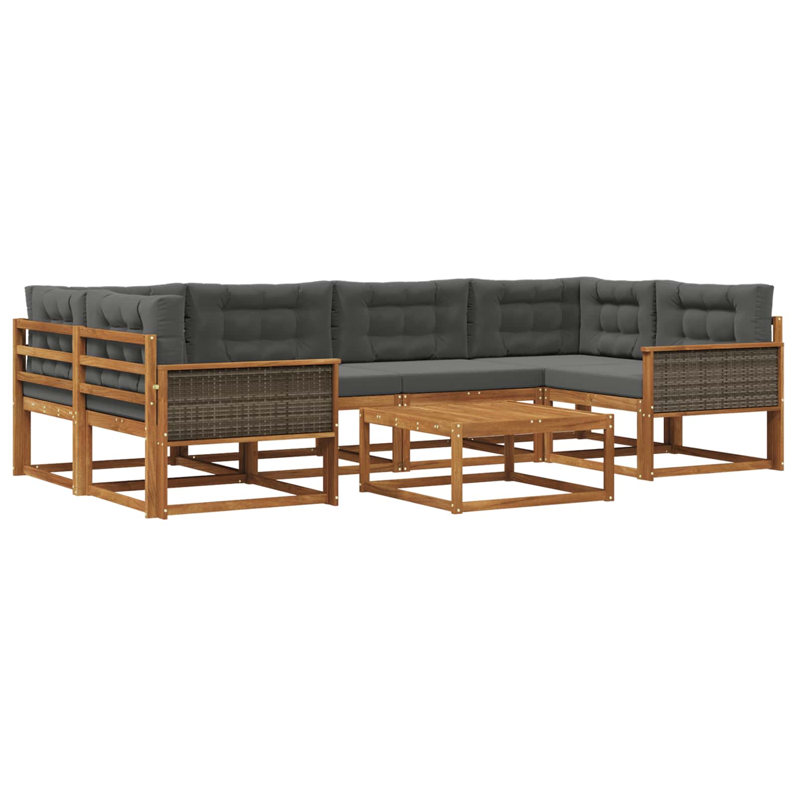 vidaXL Buiten bankenset 7 pcs Naturel Massief Acaciahout