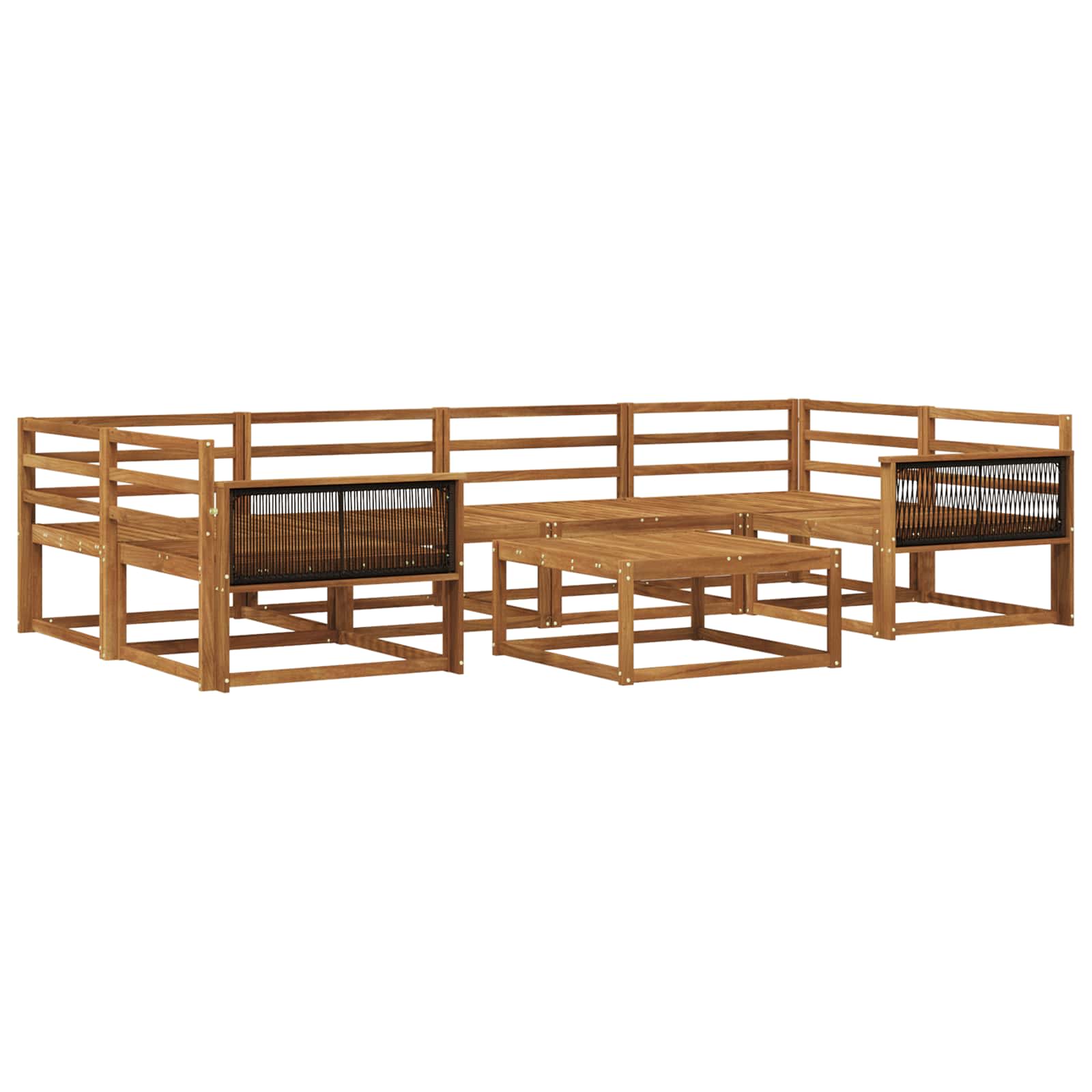 vidaXL Buiten bankenset 7 pcs Naturel Massief Acaciahout