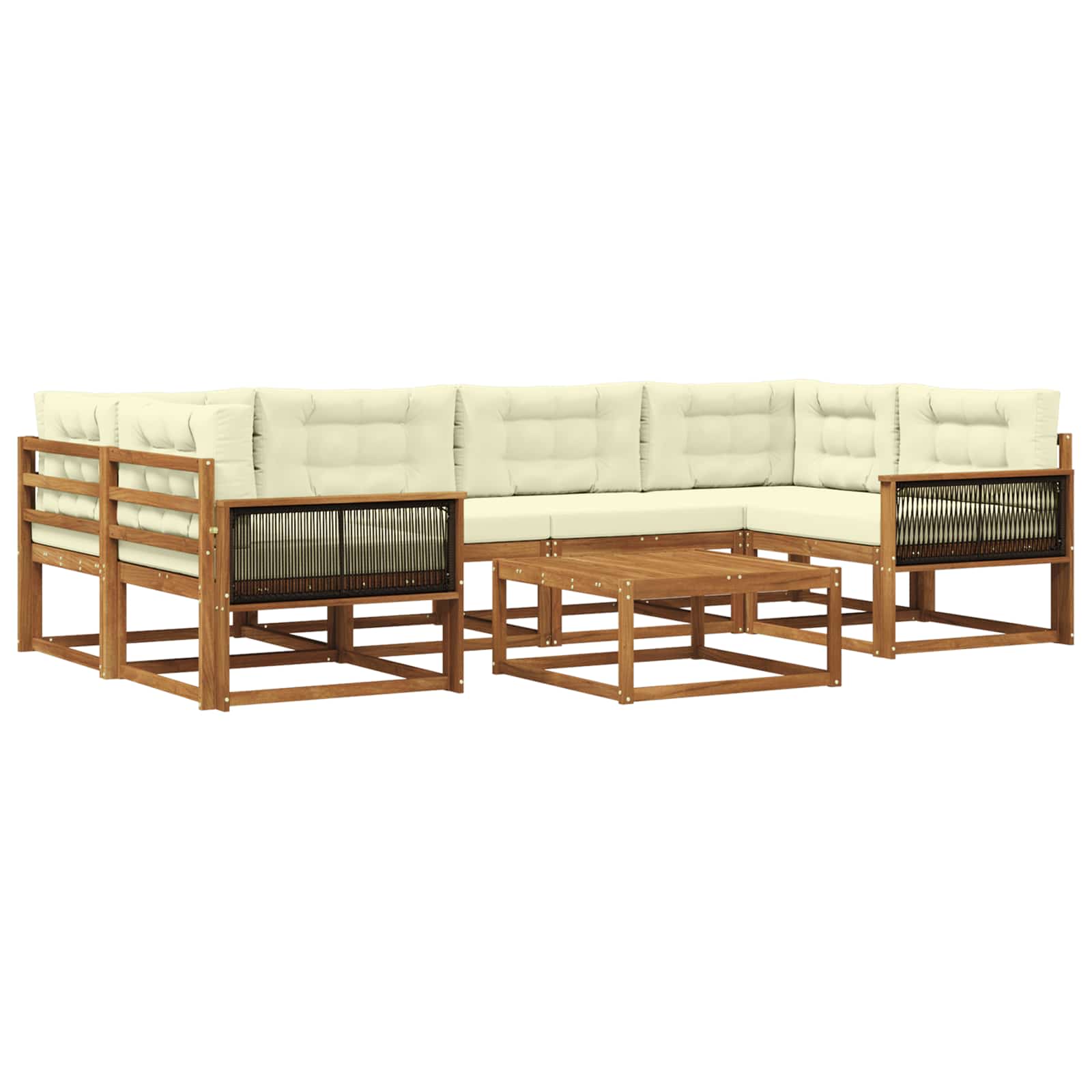 vidaXL Buiten bankenset 7 pcs Naturel Massief Acaciahout