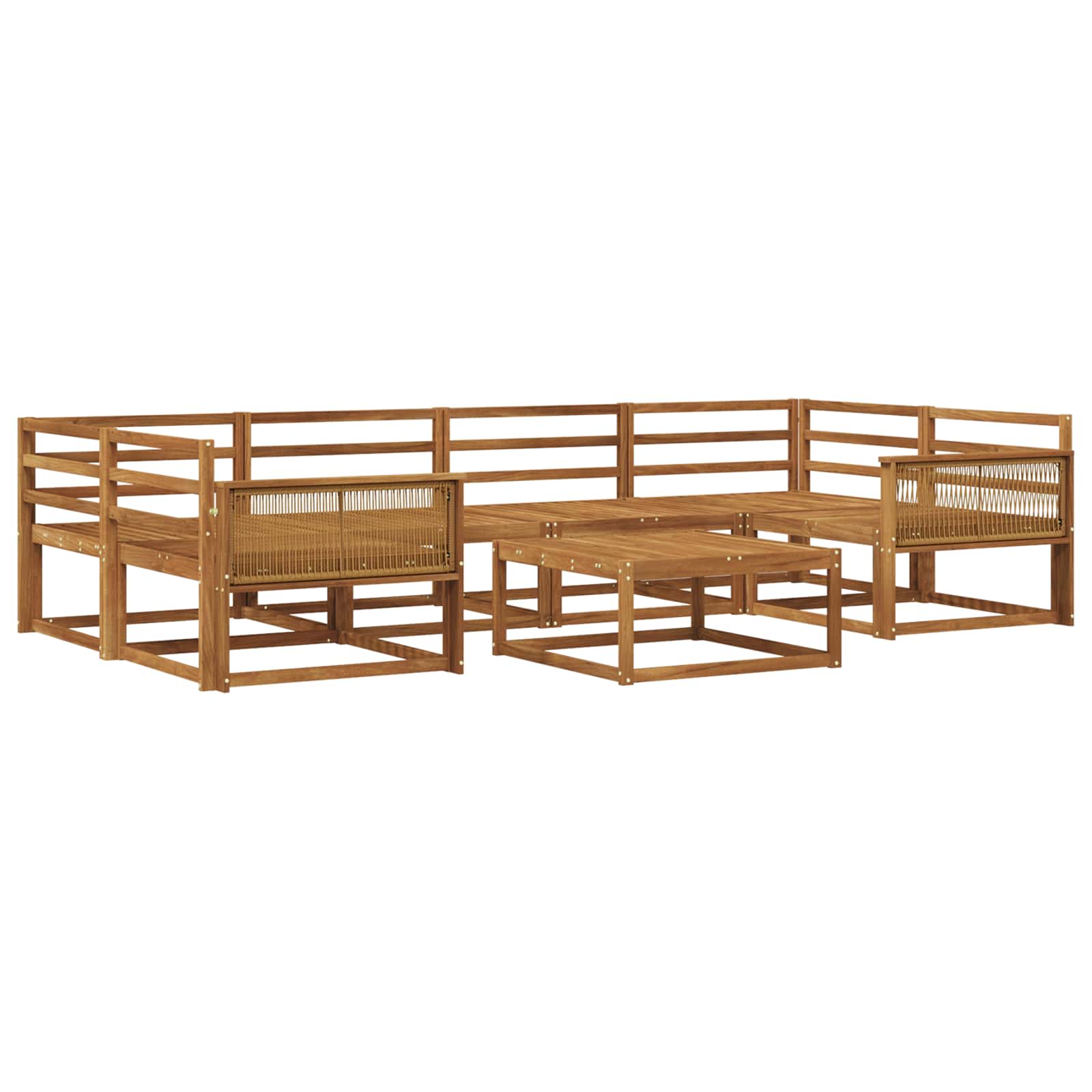 vidaXL Buiten bankenset 7 pcs Naturel Massief Acaciahout