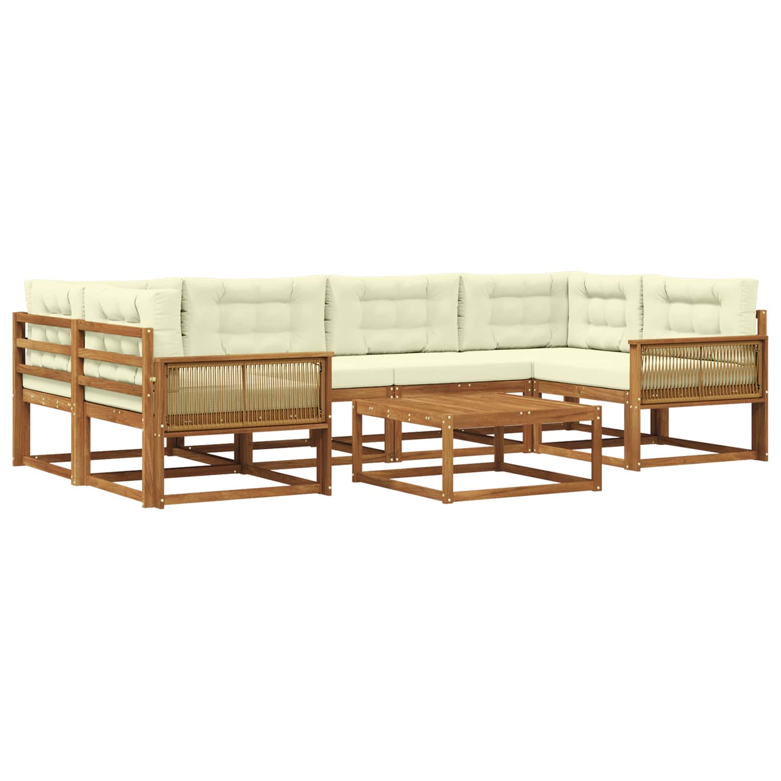 vidaXL Buiten bankenset 7 pcs Naturel Massief Acaciahout