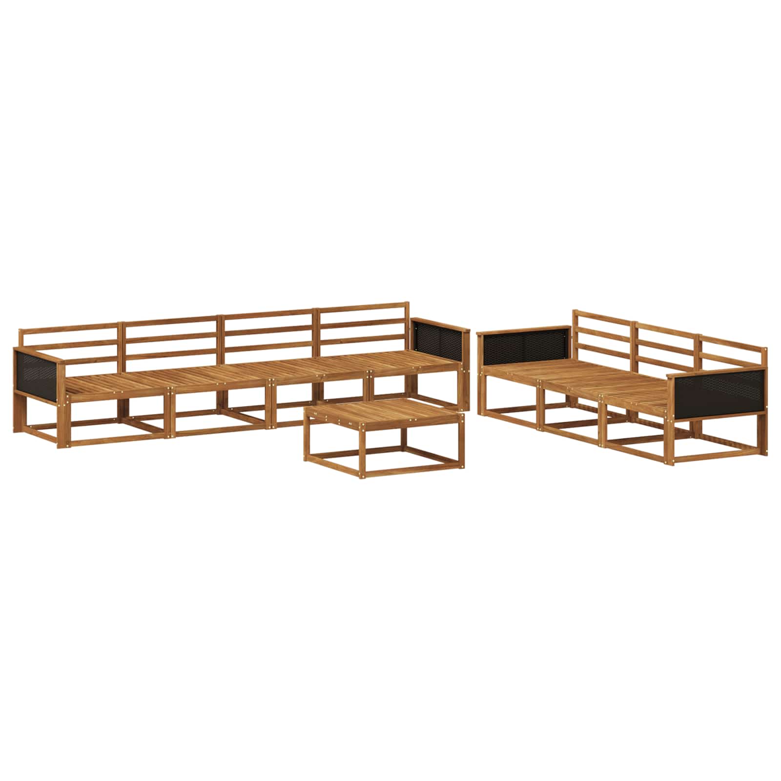 vidaXL Buiten bankenset 8 pcs Naturel Massief Acaciahout