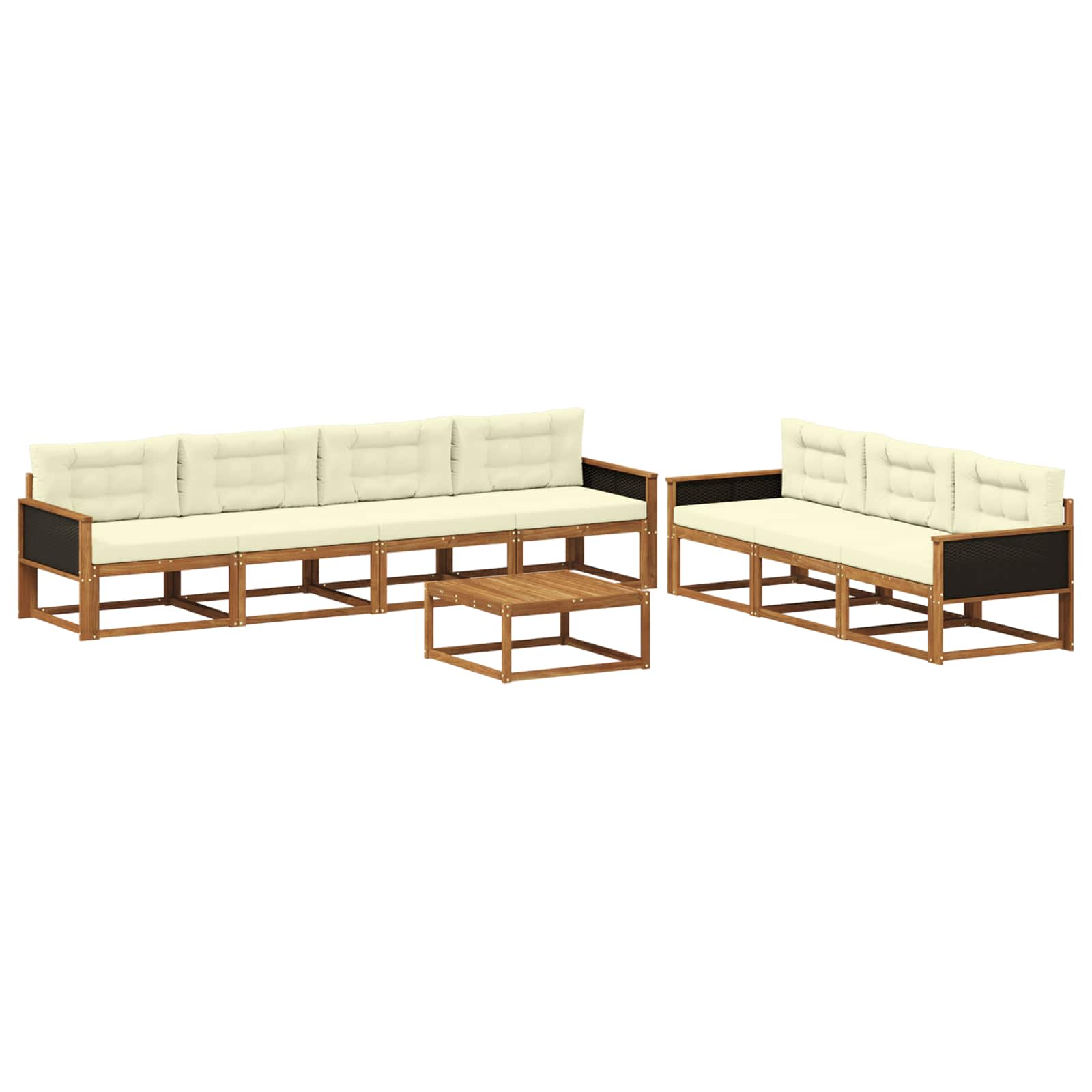 vidaXL Buiten bankenset 8 pcs Naturel Massief Acaciahout