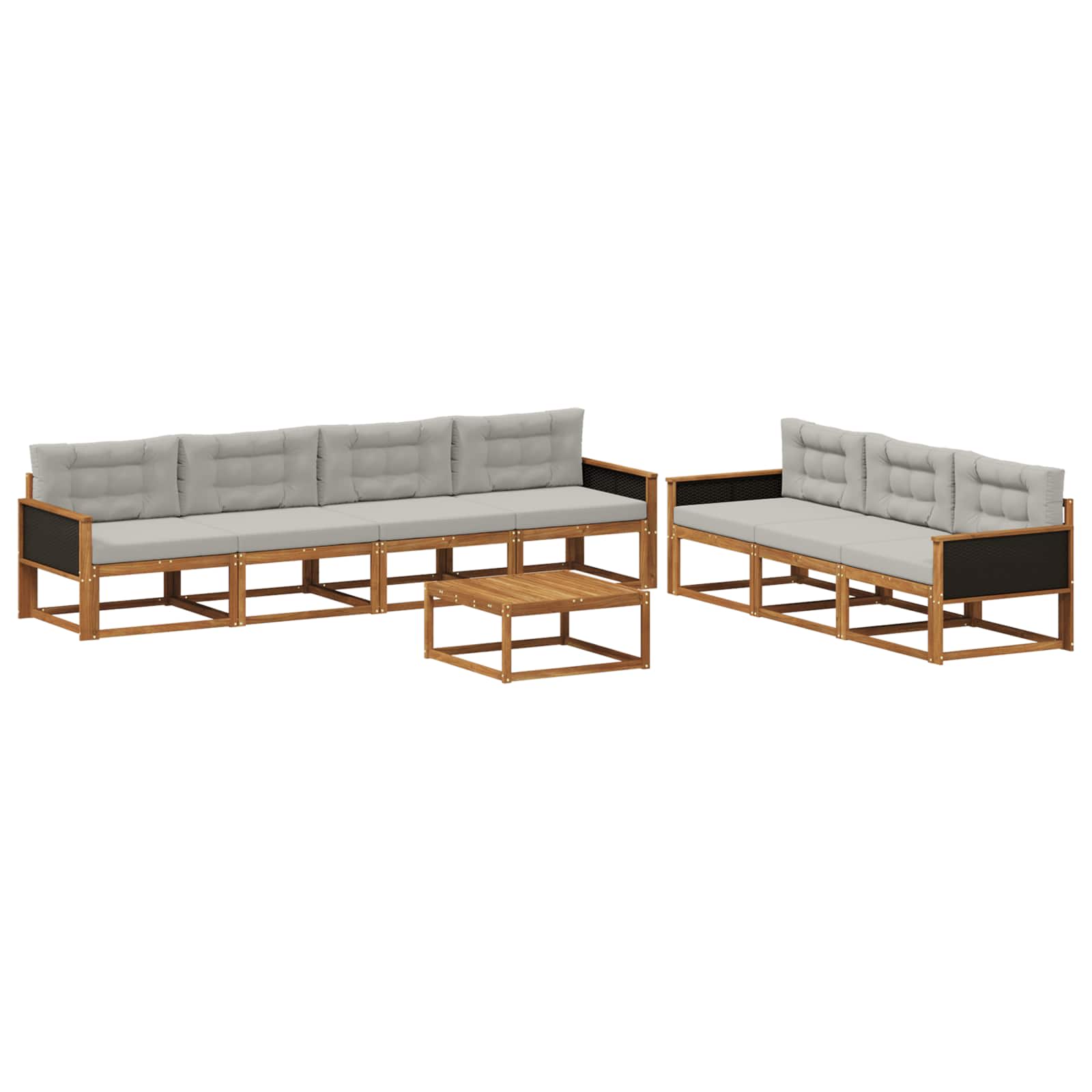 vidaXL Buiten bankenset 8 pcs Naturel Massief Acaciahout