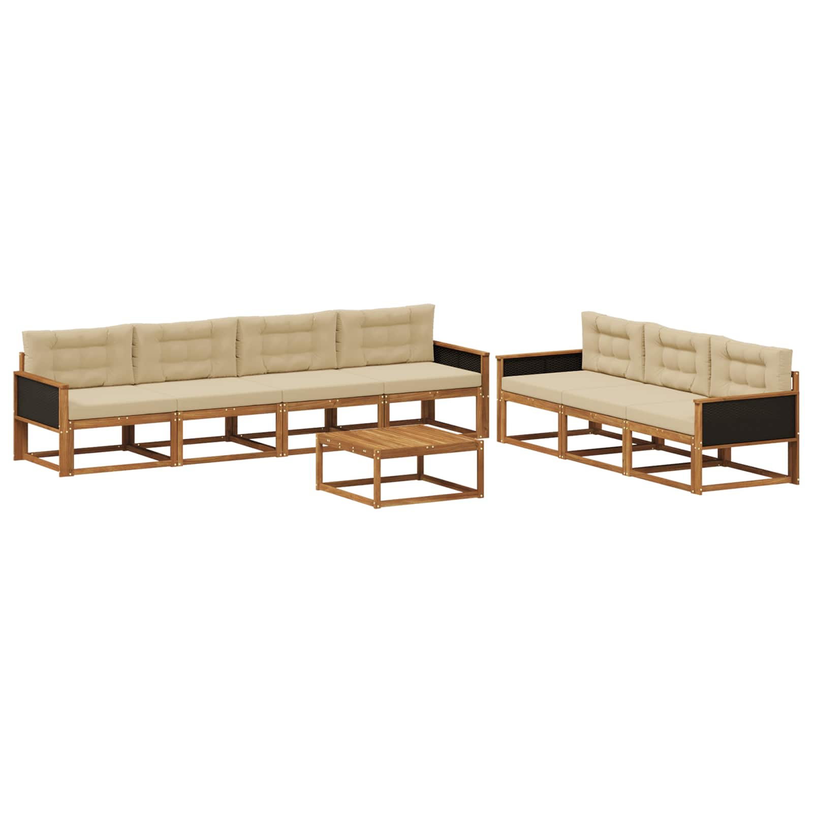 vidaXL Buiten bankenset 8 pcs Naturel Massief Acaciahout