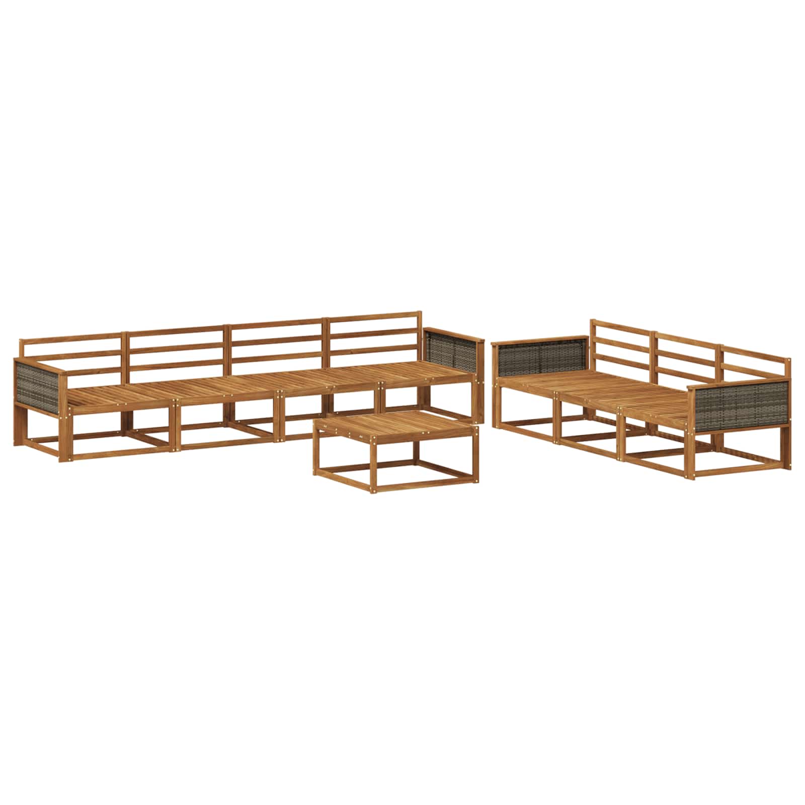 vidaXL Buiten bankenset 8 pcs Naturel Massief Acaciahout