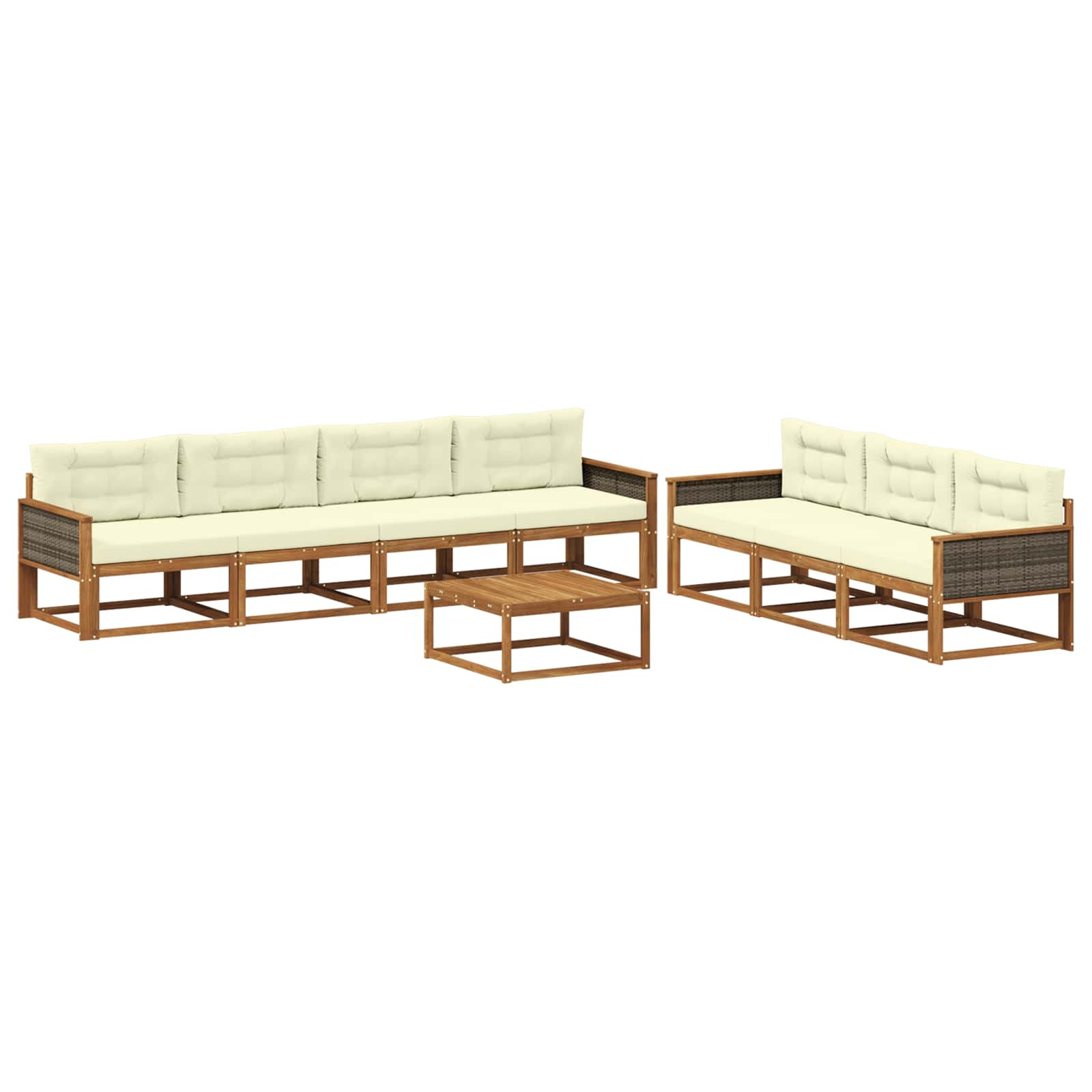 vidaXL Buiten bankenset 8 pcs Naturel Massief Acaciahout