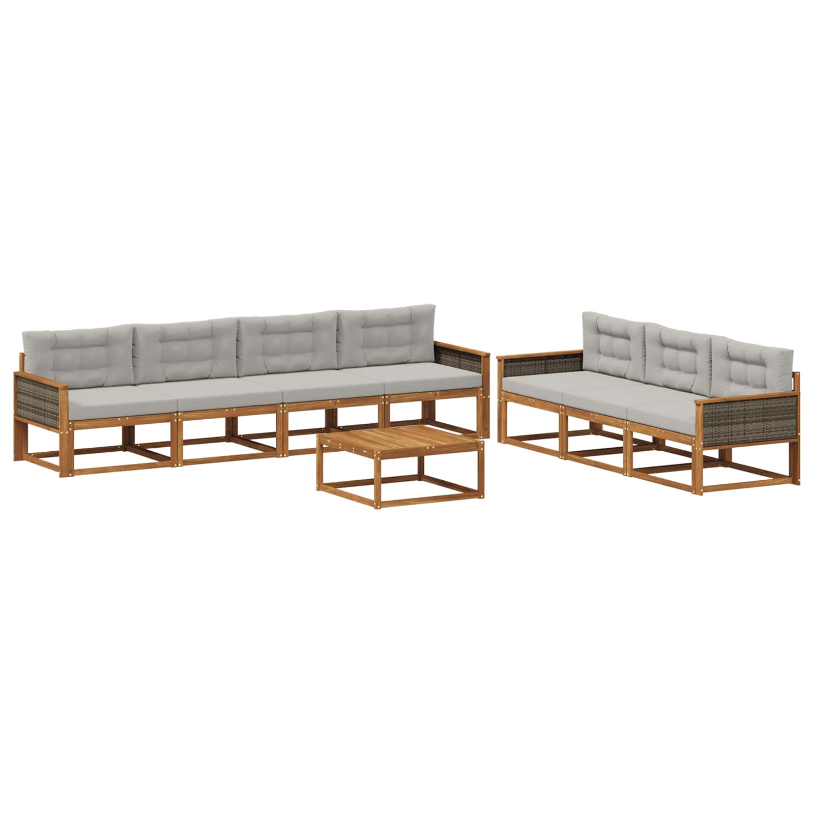 vidaXL Buiten bankenset 8 pcs Naturel Massief Acaciahout