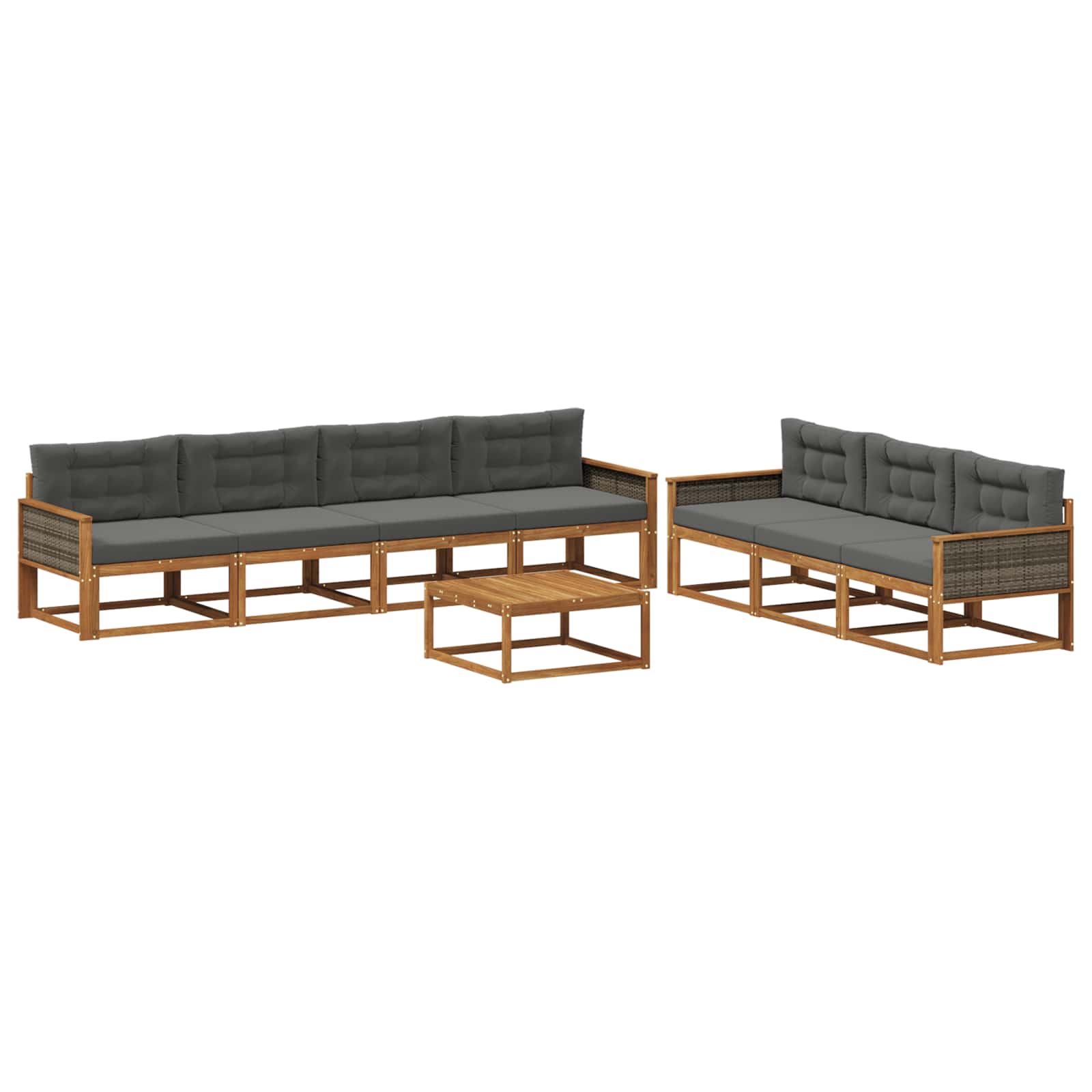 vidaXL Buiten bankenset 8 pcs Naturel Massief Acaciahout