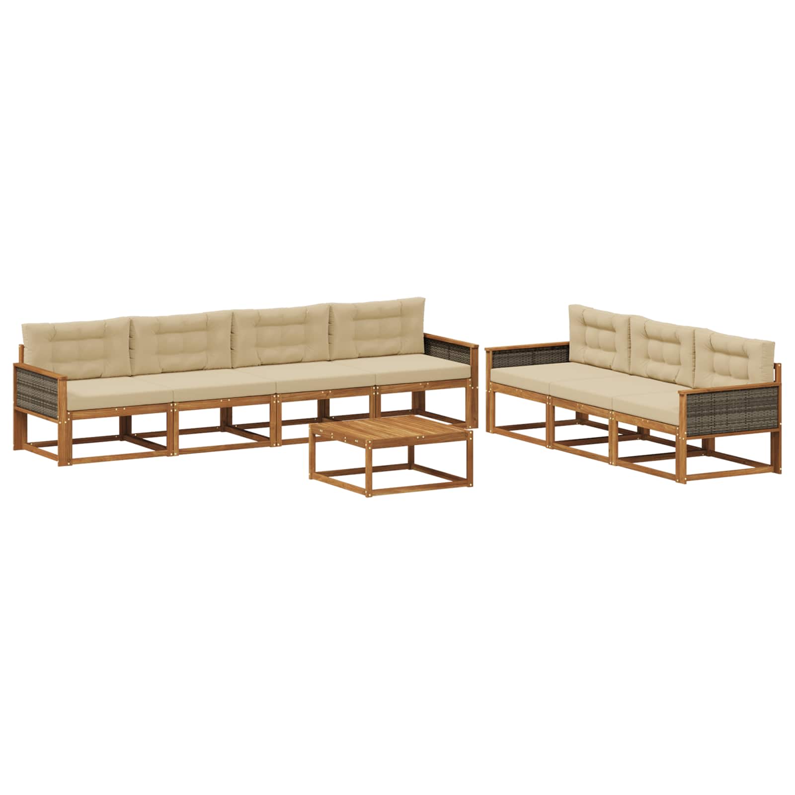 vidaXL Buiten bankenset 8 pcs Naturel Massief Acaciahout